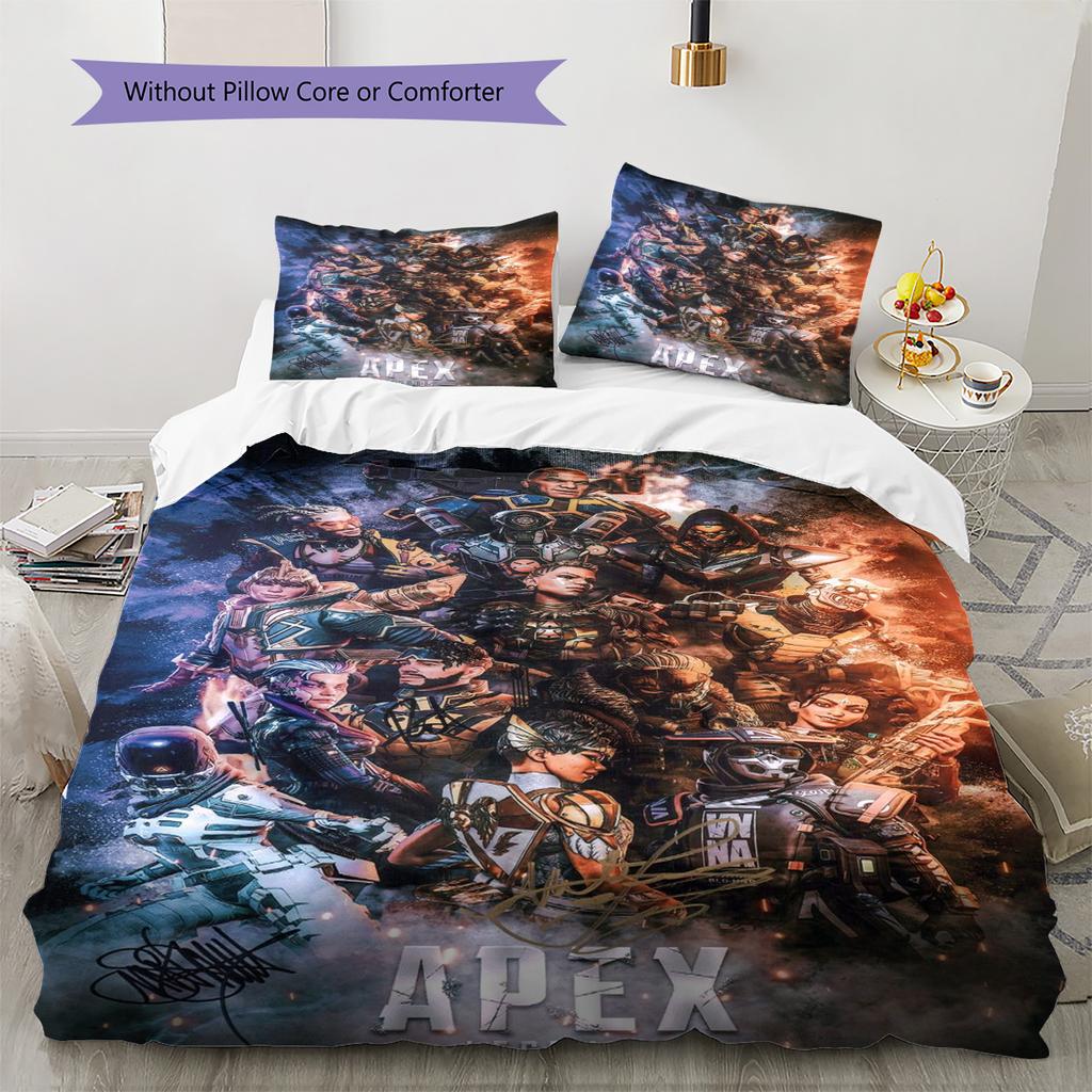 Apex Legends Pattern Bedding Set Quilt Cover Pillowcase Home Decor Gift (1 * duvet cover + 2 * pillowcase, without core)