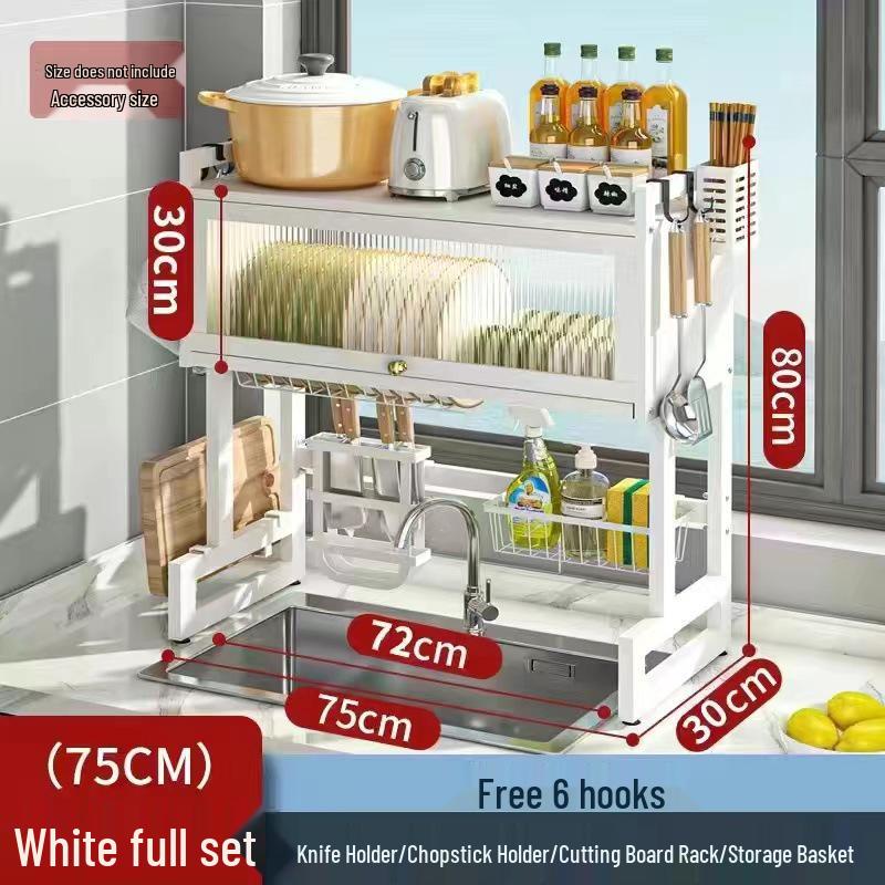Multi-functional Dustproof Kitchen Countertop Storage Rack