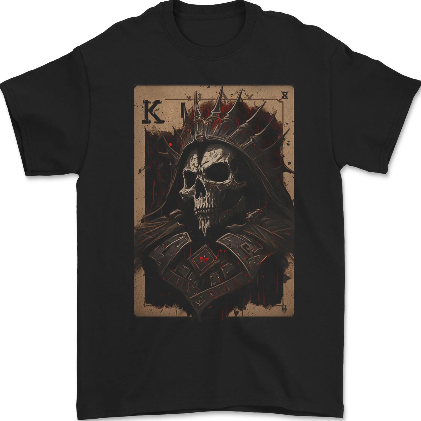 King of Cards Skull King Gothic Playing Mens T-Shirt 100% Cotton S разноцветный