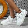 Unisex Women White Dad Shoes for Men Thick Sole Skateboard Chunky Sneakers Casual Vulcanized Shoes High Platform Lace Up White