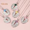 Angel Wings Necklace Rhinestone Hug Guardian Wings Pendant Necklace Zircon Birthstone Jewelry Gift for Her