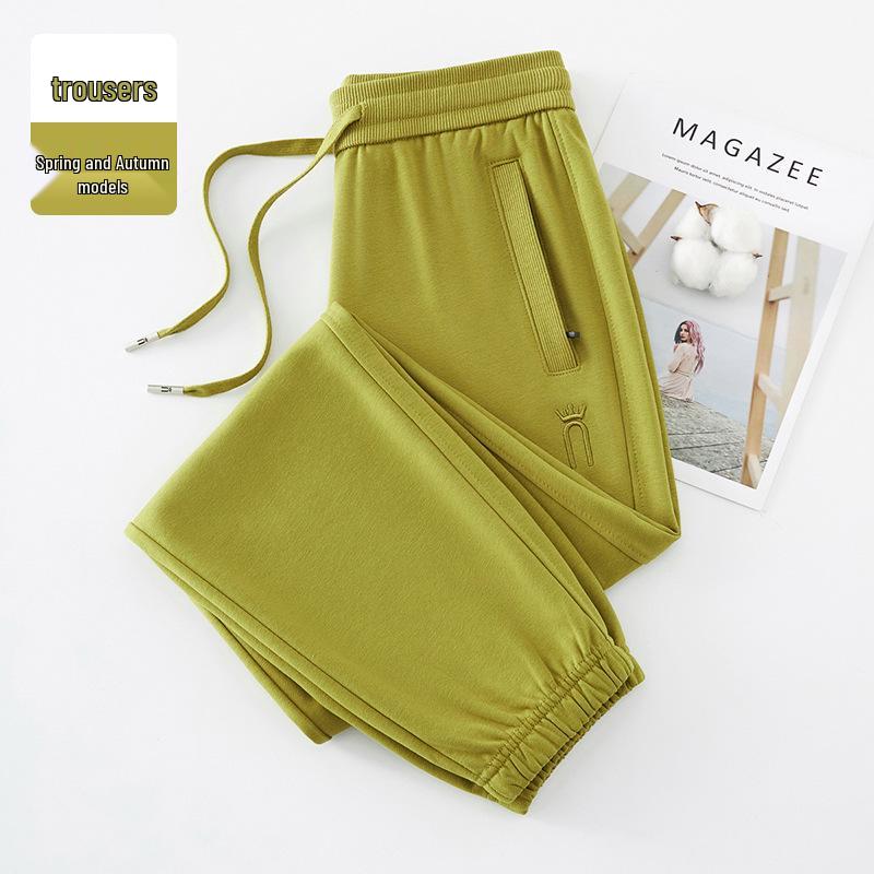 GAGN Women's Red Trendy Sweatpants - 2025 Autumn Collection, High-End, Small Size, Outdoor Sports & Casual, Cotton.