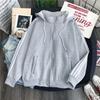Cross-border Fleece Thickened Sweater Women's Korean Version Large Size Loose Casual Letter Lace-up Hooded Jacket Y2K