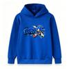 Kids Boys Girls Hooded Sweatshirt, Casual Graffiti Blue Running Character Print Pullover Hoodie, Soft Long Sleeve Tops For Children Daily