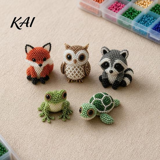 Animali con Perline in Piedi Kit per Creare Animali con Perline Fai da Te, Piccolo Set di Artigianato con Perline 3D, Carino Kit per Principianti Arte per Principianti Adolescenti Adulti Sollievo dallo Stress Decorazione