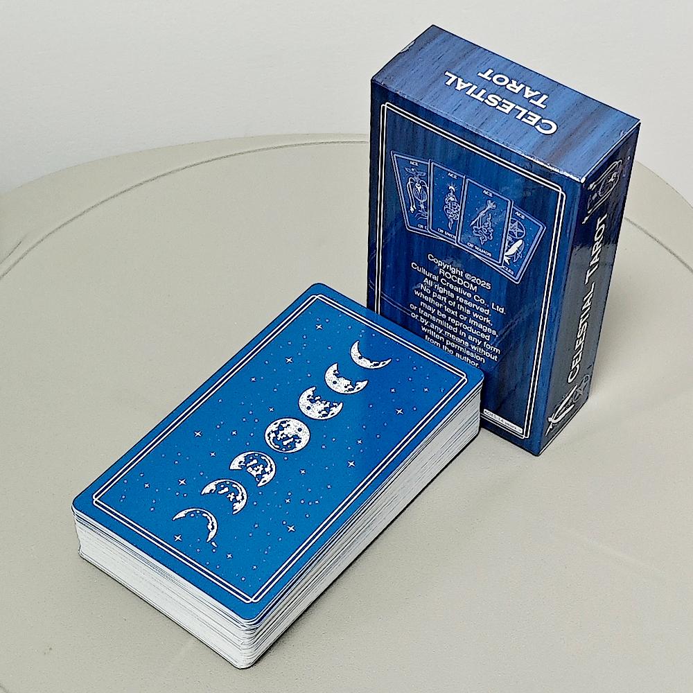 10.3*6cm Celestial Tarot Deck: Minimalist Line Art Style, Rider Waite Smith (RWS) Based 78-Card Deck, 10.3x6 Cm