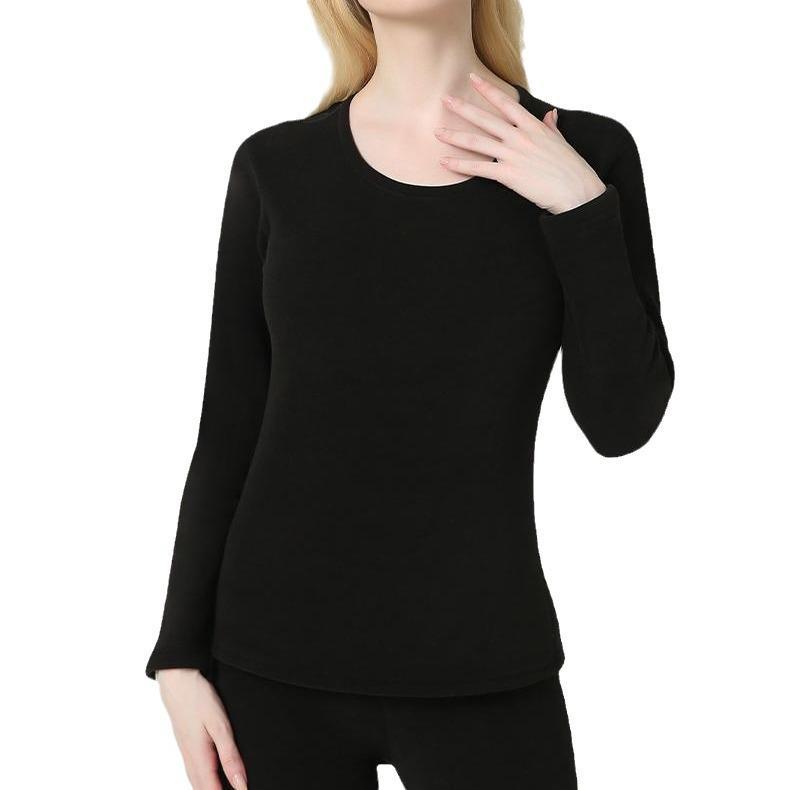 Women's Winter Thermal Velvet Round Neck One-Piece Suit