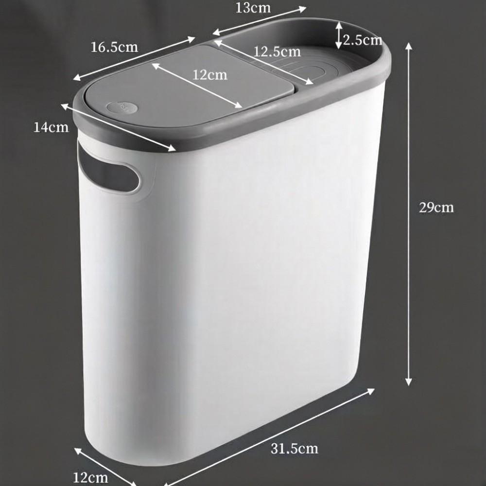with Lid Bathroom Garbage Bin Slim Narrow Gap Living Room Dustbin 10L Home Trash Can Space Saving