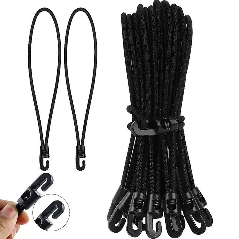 10/50Pcs Bungee Cord With Hooks High Elasticity Expander With Hooks Rubber Tensioner With Hooks For Camping Tarpaulin