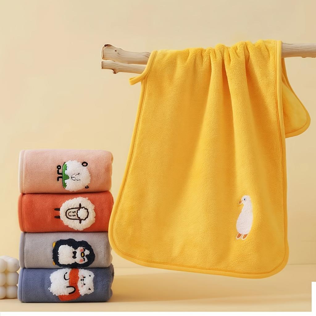 10pcs Soft Cartoon Animal Face Towels Embroidered, Super Absorbent Hand and Face Towels,Suitable for Bathroom,Kitchen,Living Room Cute Animal Patterns
