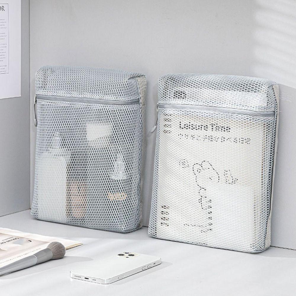 Visible Mesh Makeup Bag Hollow Nylon Storage Pouch Breathable Mesh Cosmetic Bag Girls