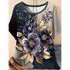 Summer Women's Floral T-Shirt 3D Print Loose Fit O-Neck Tees Comfortable Women's Clothing Casual Elegant Oversize Women's Tops