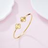 Classic Four-Leaf Clover Titanium Steel Bracelet, European and American Fashion Lucky Clover, 18K Plated, Women's Versatile Jewelry