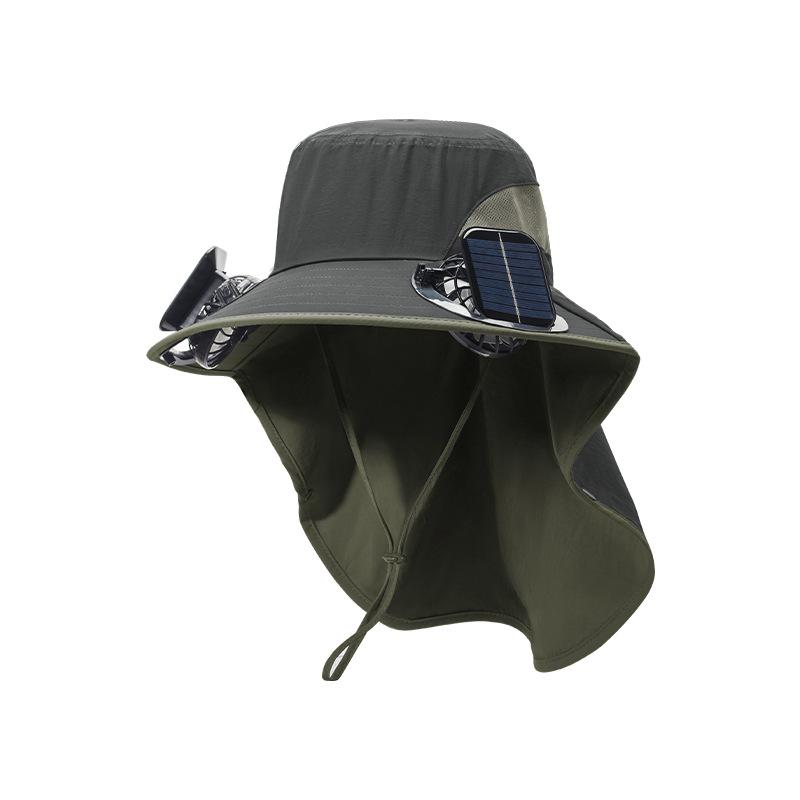 

Летняя новая шляпа-панама с солнечным вентилятором, мужская шляпа от солнца с полной защитой, шляпа от солнца для рыбалки на открытом воздухе, женская темно серый