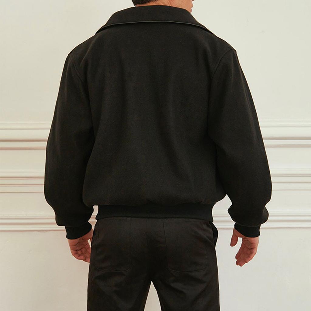 Men's Fall Suede Lapel Loose Drop Shoulder Solid Color Jacket Leather Biker Jacket Men Mens