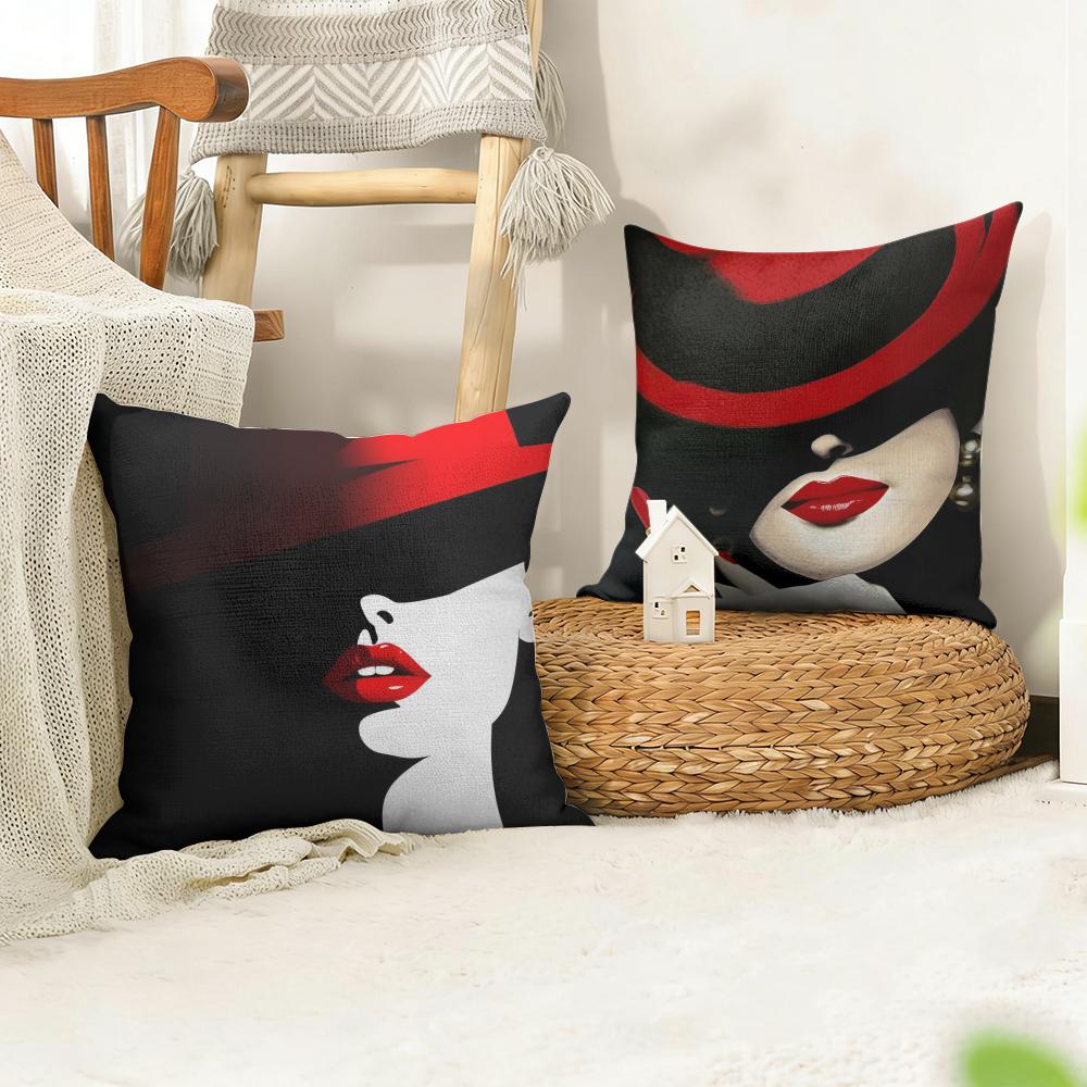 Vantage Federa Cuscino con Fantasia Elegante Dama Lino Naturale Tessuto Biologico Stampa Double-Sided Divano Decorazione Casa Regalo Federa