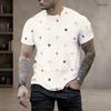Men Plus Size Round Neck Short Sleeve Geometric Printed T Shirt Casual Straight Hem Pullover