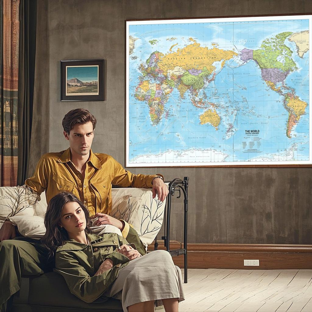 Polyester,Englische Karte-Weltkarte Politische Verteilung 2012 Jahr Wandhängendes Poster Dekor Reise-/Bildungsmaterialien