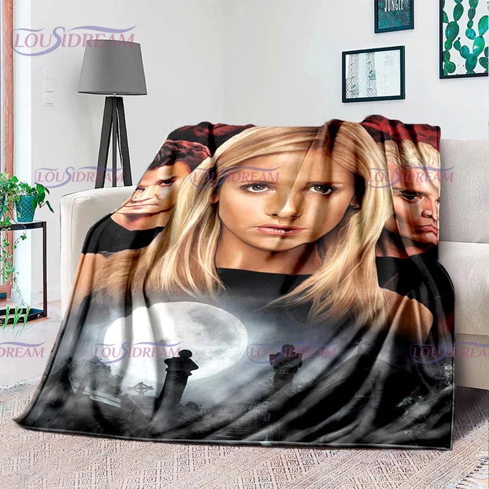 American Drama Vampire Slayer Buffy Soft Flannel Blanket Family Picnic Blanket for Kids Plush Flanner Throw Blanket Sofa Bedding
