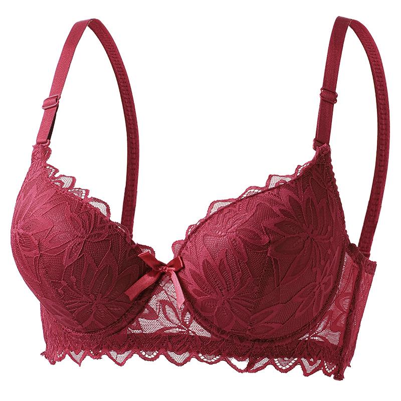 Sexy Lace Underwire Push-up Bra - Breathable Thin Cup Lingerie for Women