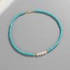Bohemian Freshwater Pearl & Turquoise Clavicle Necklace for Women