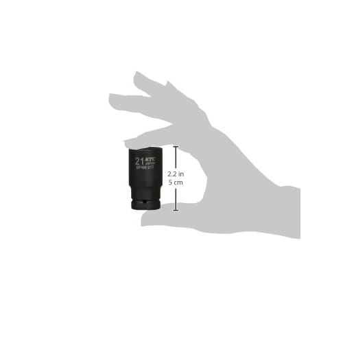 Kyoto Machinery Tools (KTC) 12.7mm (1/2 Inch) Impact Wrench Socket (Semi-Deep Thin Wall) 21mm BP4M21TP