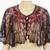 Delicate Sequins Adorned Capelet Shoulder Wrap Breathable Mesh Fabric Scarf Shawl With Intricated Beadwork Design