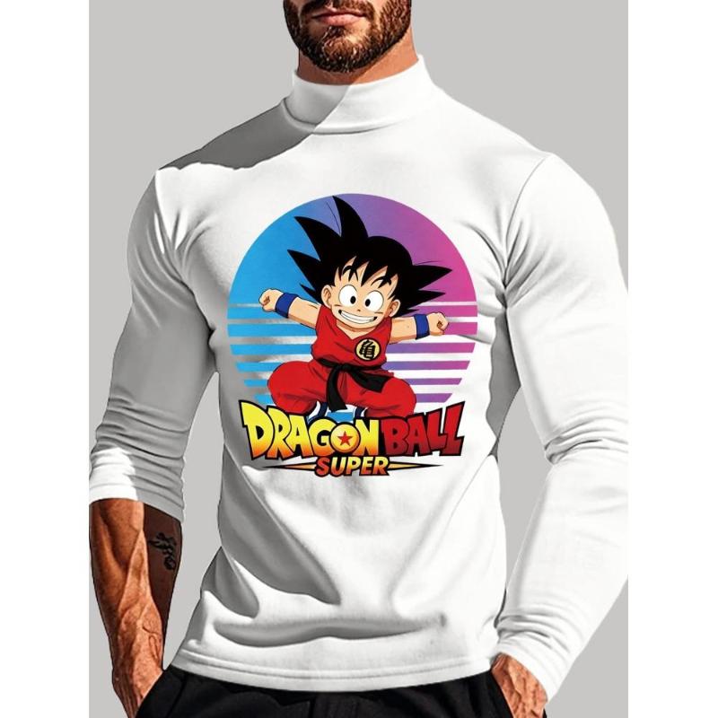 

Dragon Balls Men s Long Sleeve T-Shirt, Soft Polyester, Solid Color, Slim Fit, Casual Daily & Office Wear XXL чорний