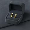 Star Drop Stud Earrings - 925 Sterling Silver Yellow Plated