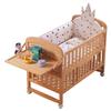 Movable Solid Wood Baby Crib & Rocking Cradle