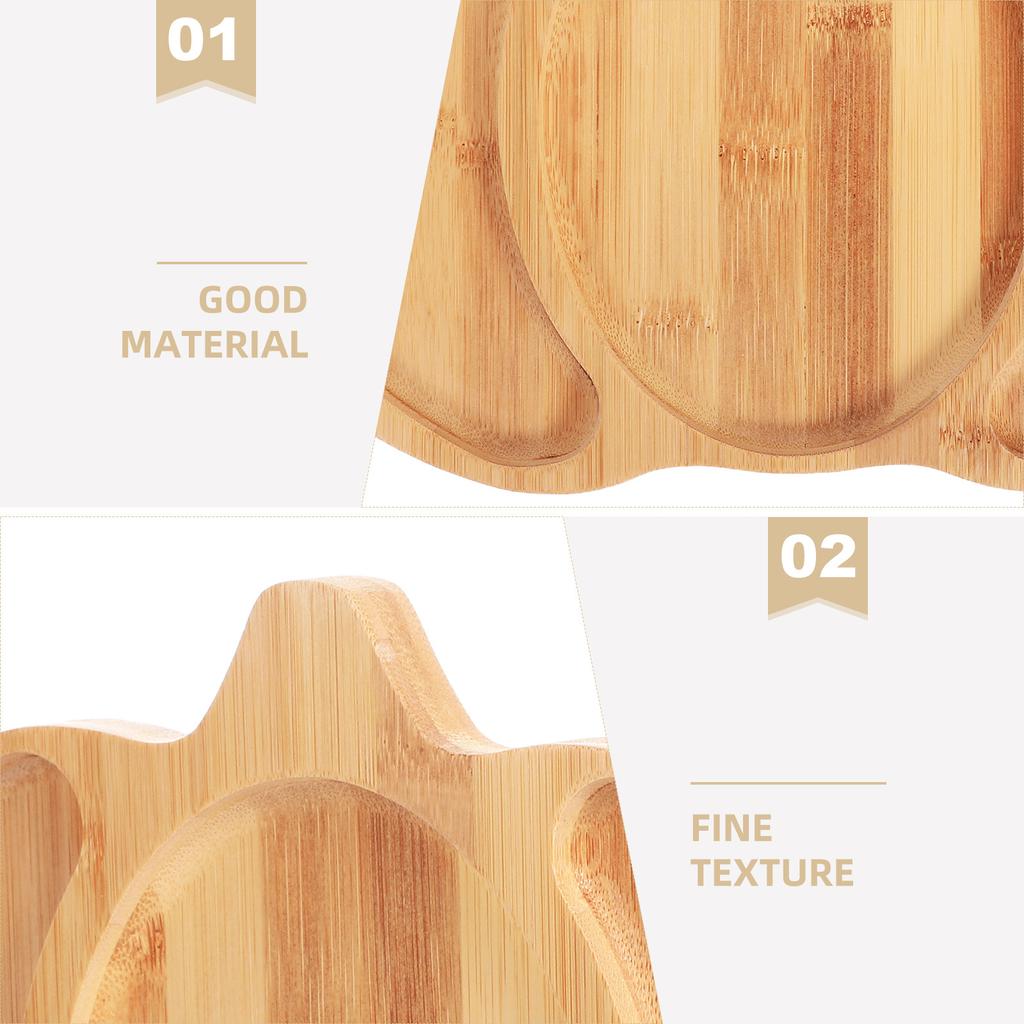 Wooden Pumpkin Serving Tray 3 Compartment Bamboo Appetizers Plate for Autumn Gatherings Desserts Fruits Snacks Holiday Serving