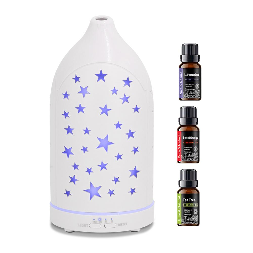Star Hollow Aromatherapy Diffuser  7 Color LED Lights, Quiet & Auto Shut Off