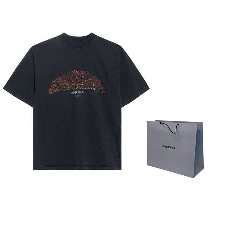 Balenciaga Men's Offshore Oversized T-Shirt Gray 764235TPVM81568