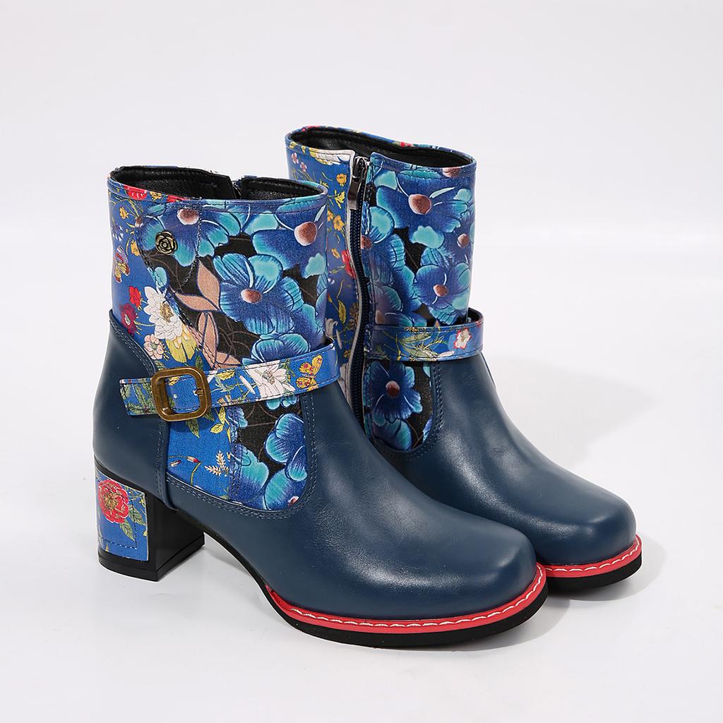 Spring and Autumn Women Elegant Outdoor Designer Fashion Boots Women Baotou Comfortable Mid-Calf Boots Shoes for Women