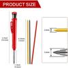 Solid Mechanical Pencil Tools Carpentry Scriber Built-in Sharpener with 6 Pen Refills Deep Hole for Woodworking Architect