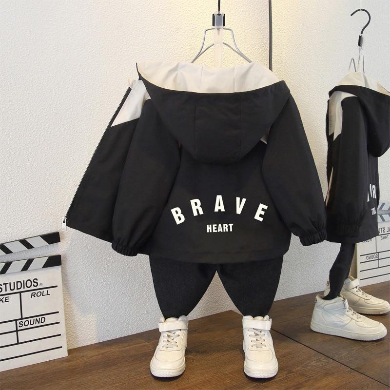 2025 Boys' Stylish Korean Trench Coat - Small & Medium Sizes, Spring Wear