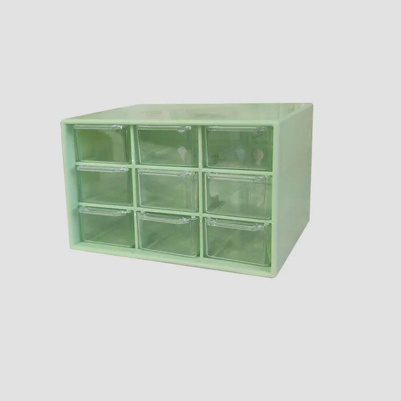 

Настільний ящик для зберігання з дев’ятьма шухлядами: Пилонепроникний органайзер для канцтоварів для гуртожитків