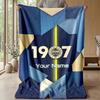 Custom Text Flannel Throw Blanket, Lightweight Cozy Bed Sofa BlanketFenerbahçe FC