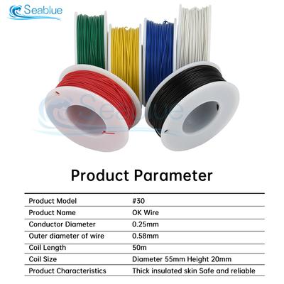 30 AWG Electric Wire 5/6 Colors Stranded Tinned Copper Flexible Silicone Hookup Wire Kit for Electrical DIY/Car