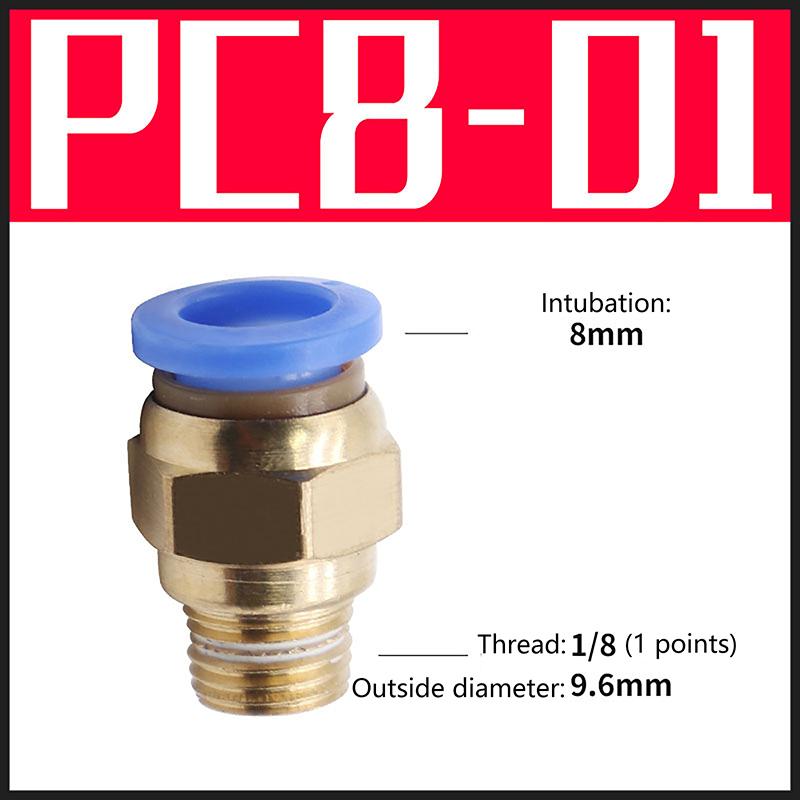 1Pc Pneumatic Air Connector Fitting Pc 4/6/8/10/12/14/16Mm Thread 1/4" 1/8" 3/8" 1/2" 3/4"Hose Fittings Pipe Quick Connectors
