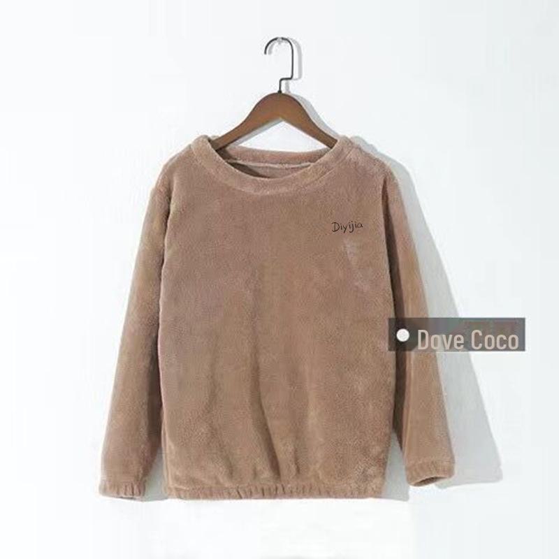 Traje Cálido de Forro Polar Coral para Mujer - Pijama y Ropa de Exterior de Otoño/Invierno