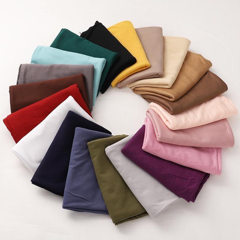 Scarf Hijab Fashion Muslim Shawl Plain Soft Hijab Tie Modal Cotton Jersey Hijab Scarf Long Women