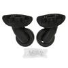 Suitcase Universal Wheel Silent Wearable Lightweight Replacement Luggage Caster Black 2pcs