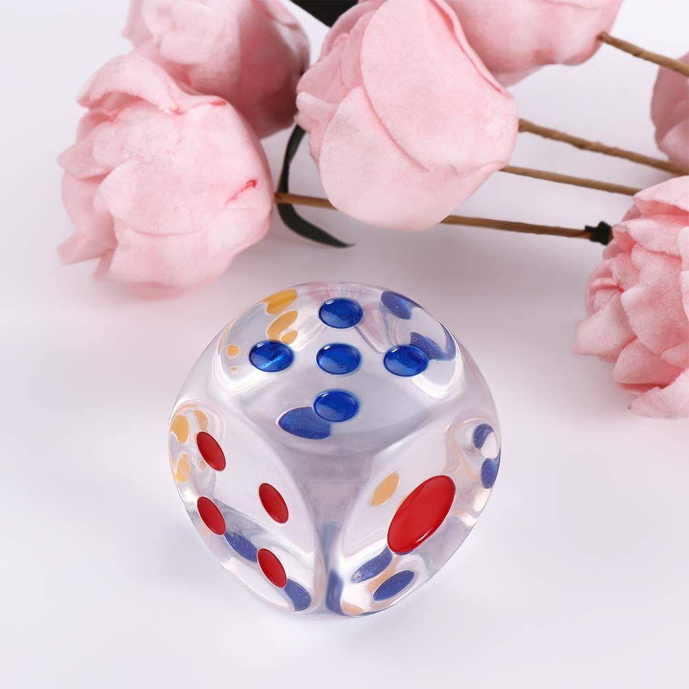 35mm Acrylic Dice Colorful Transparent 6 Sides Dice Board Game Square Point Dice for KTV Entertainment Family Party