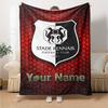 Name Custom Stade Rennes FC Print Flannel Blanket High Quality Warm Comfortable Cover for All Seasons Perfect for Gifts Home Decor