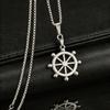 Unisex Trendy Ship Wheel & Anchor Necklace - High-End, Simple, Niche Design for Fashion-Forward Style
