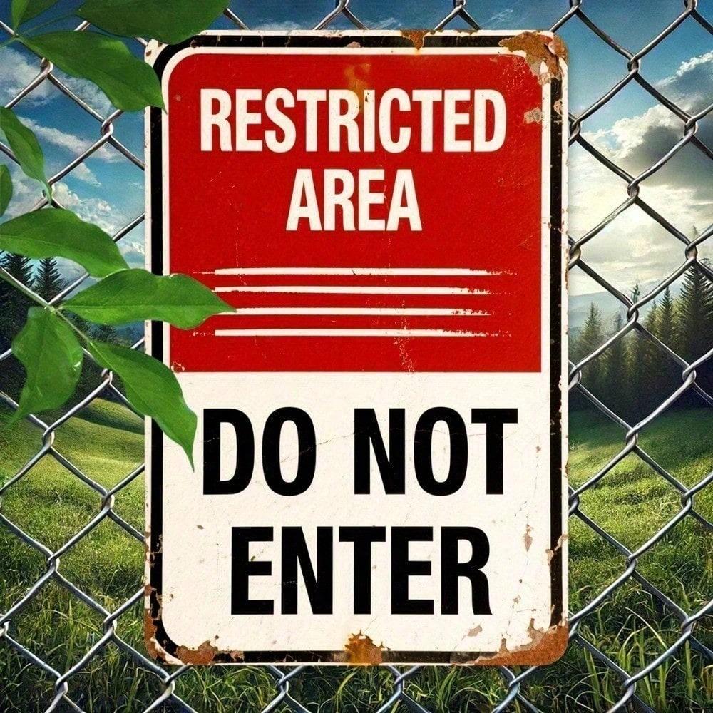 Metal Wall Sign Private Property No Entry Prohibited Sign Metal Plate for Garage