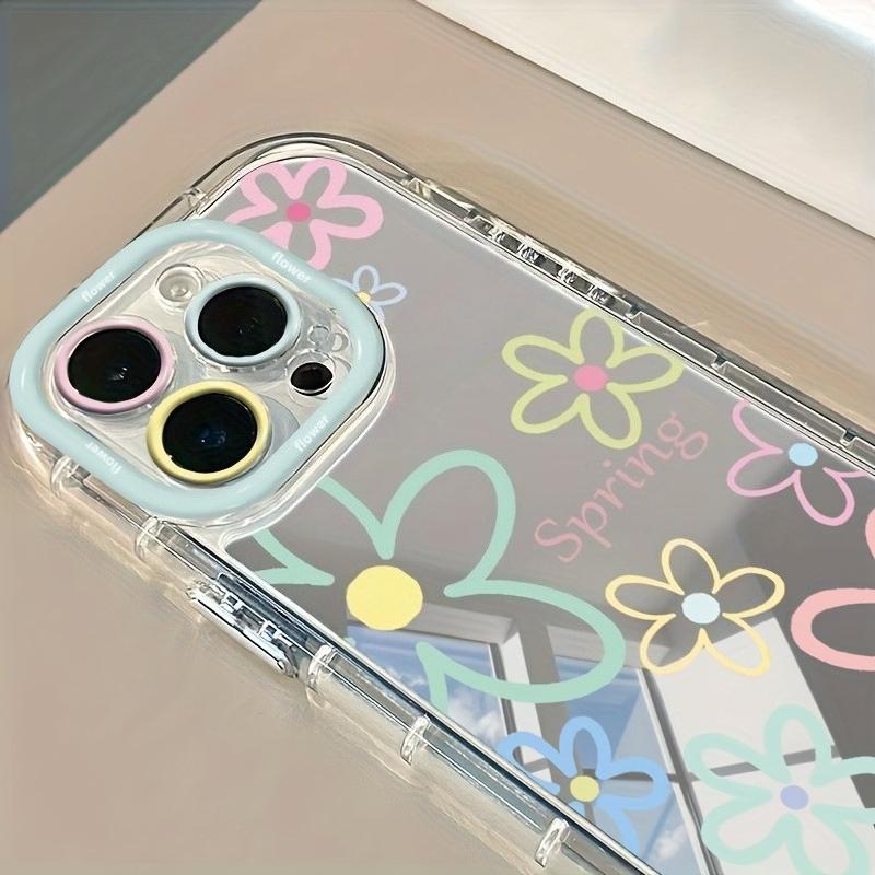 Colorful flower mirror phone case suitable for iPhone 17 16 15 14 13 12 11 Pro/Max/Plus anti drop and shockproof back cover