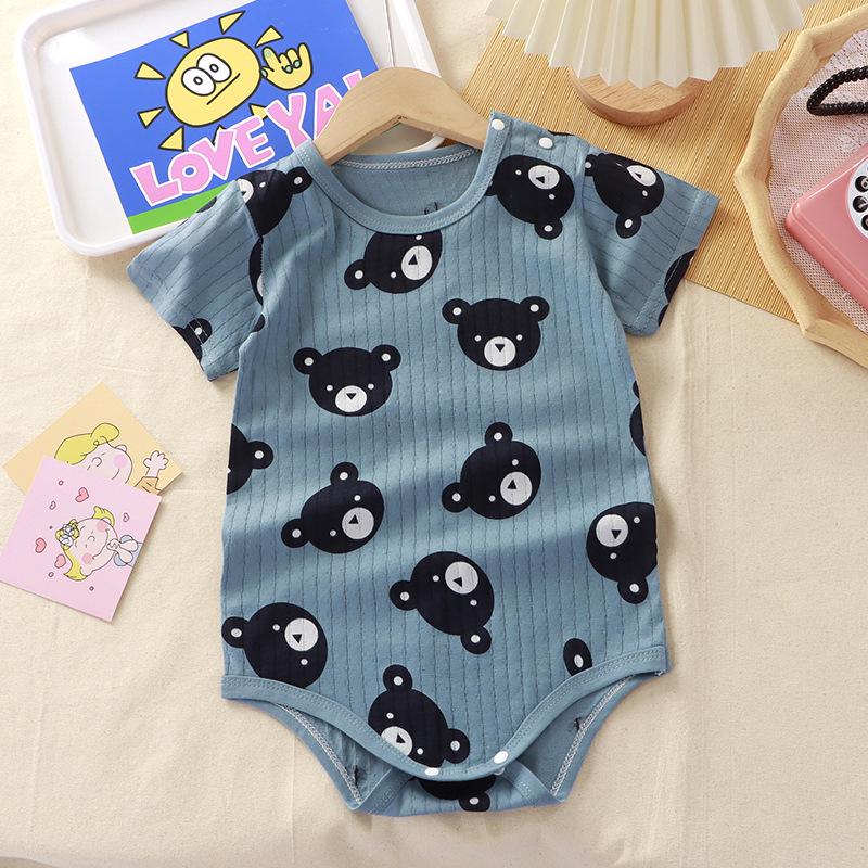 Unisex Baby Cotton Romper: Short-Sleeved, One-Piece for Newborns - Perfect for Spring & Summer