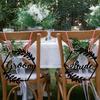 1 Pair Wooden Chair Sign Bride Groom Sign Chair Decor Chair Back Hanging Pendant For Wedding Decorations
